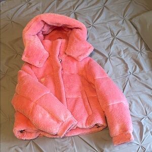 AKIRA Vibrant Pink Plush Jacket